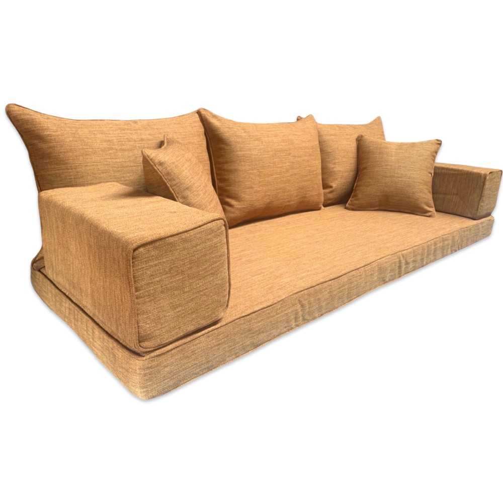 Three Seater Linen Floor Sofa Set