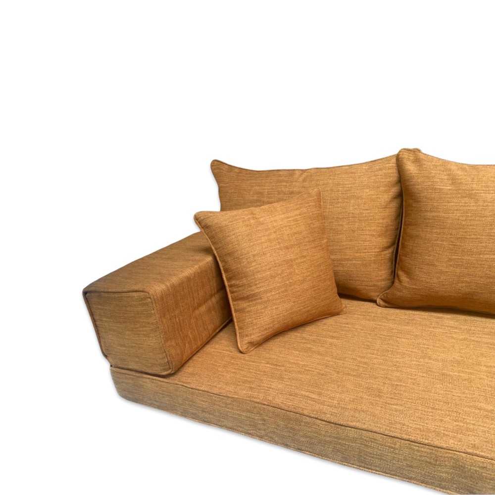 Three Seater Linen Floor Sofa Set