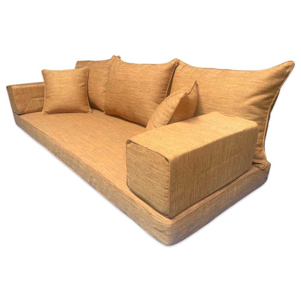 Three Seater Linen Floor Sofa Set