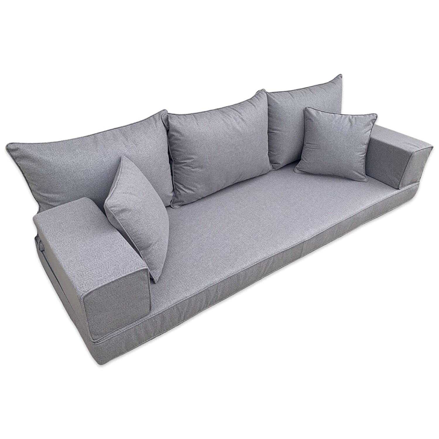 Three Seater Linen Floor Sofa Set