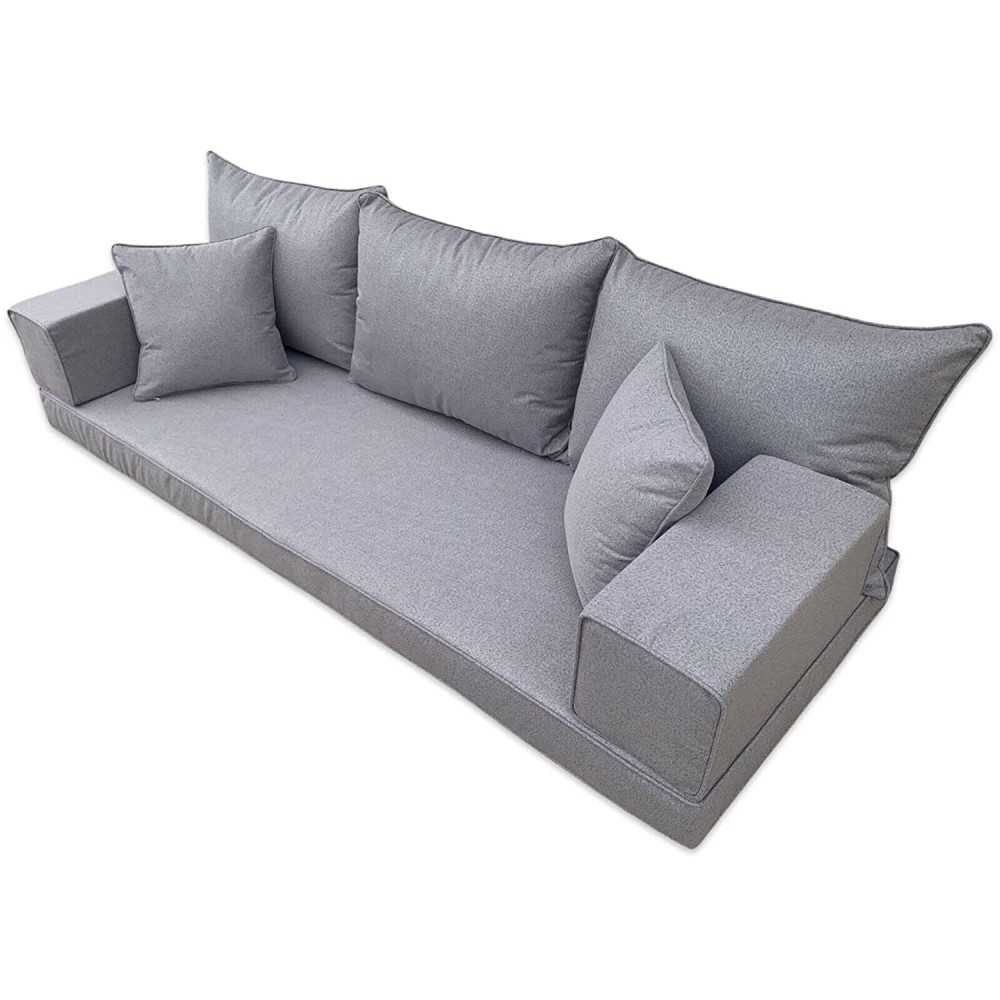 Three Seater Linen Floor Sofa Set