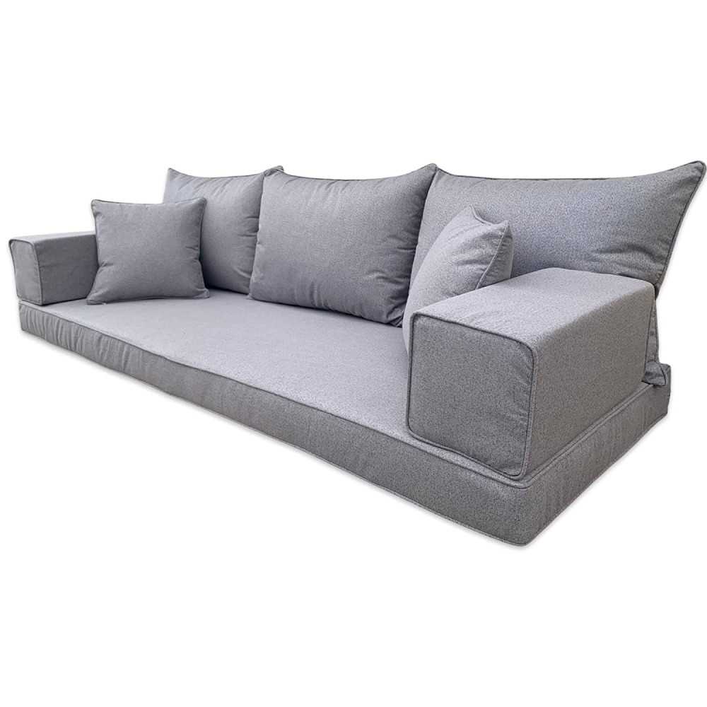 Three Seater Linen Floor Sofa Set