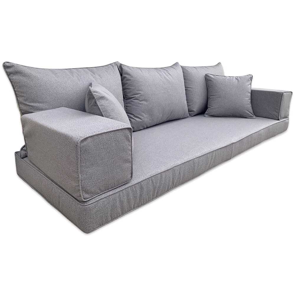 Three Seater Linen Floor Sofa Set