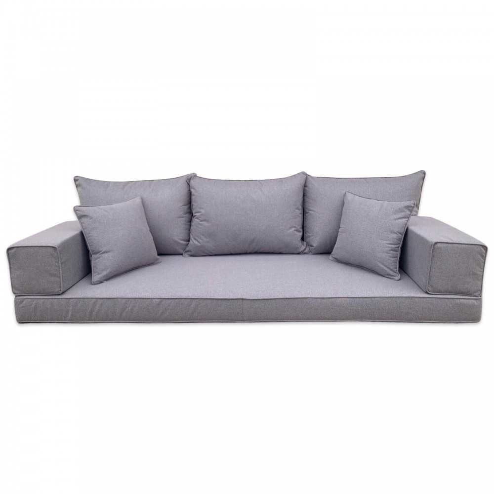 Three Seater Linen Floor Sofa Set