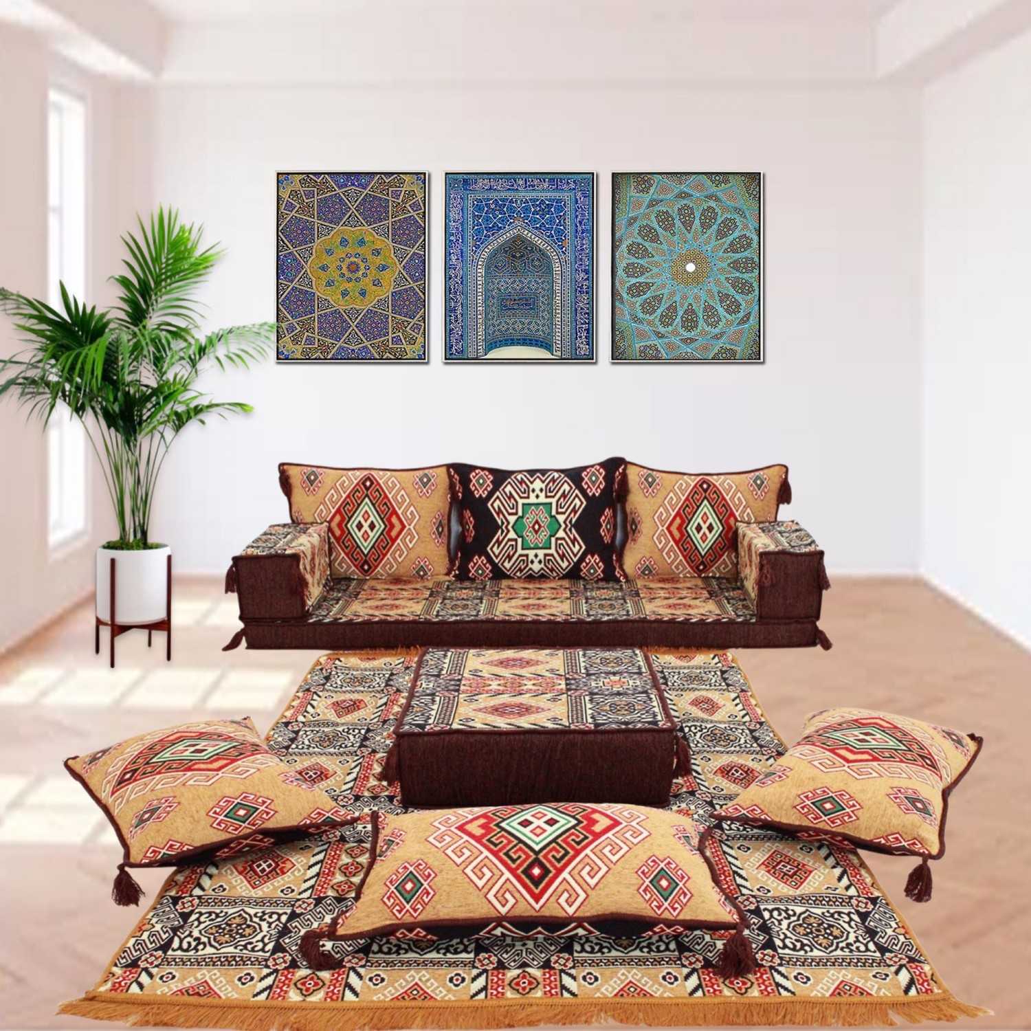 Arabic majlis floor seating sofa Bohemian style floor cushions l