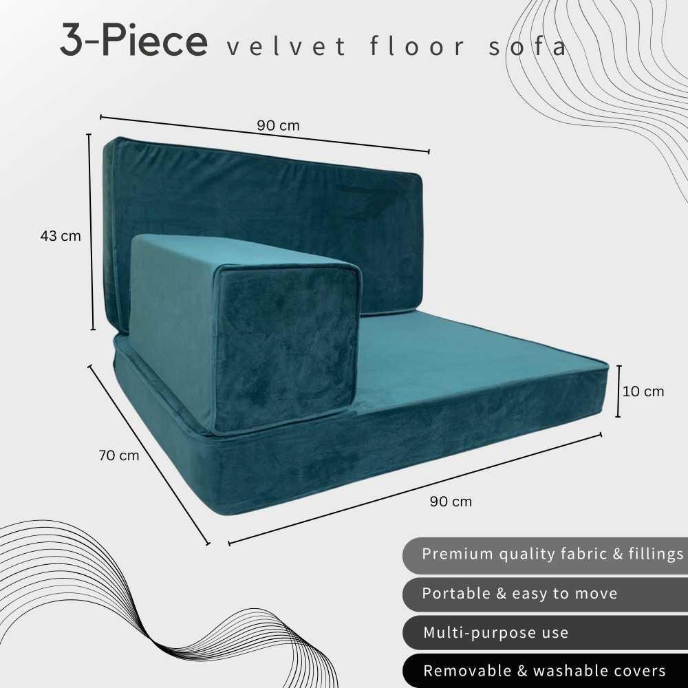 PLUSH Velvet Floor Seating Sofa Bench Cushions