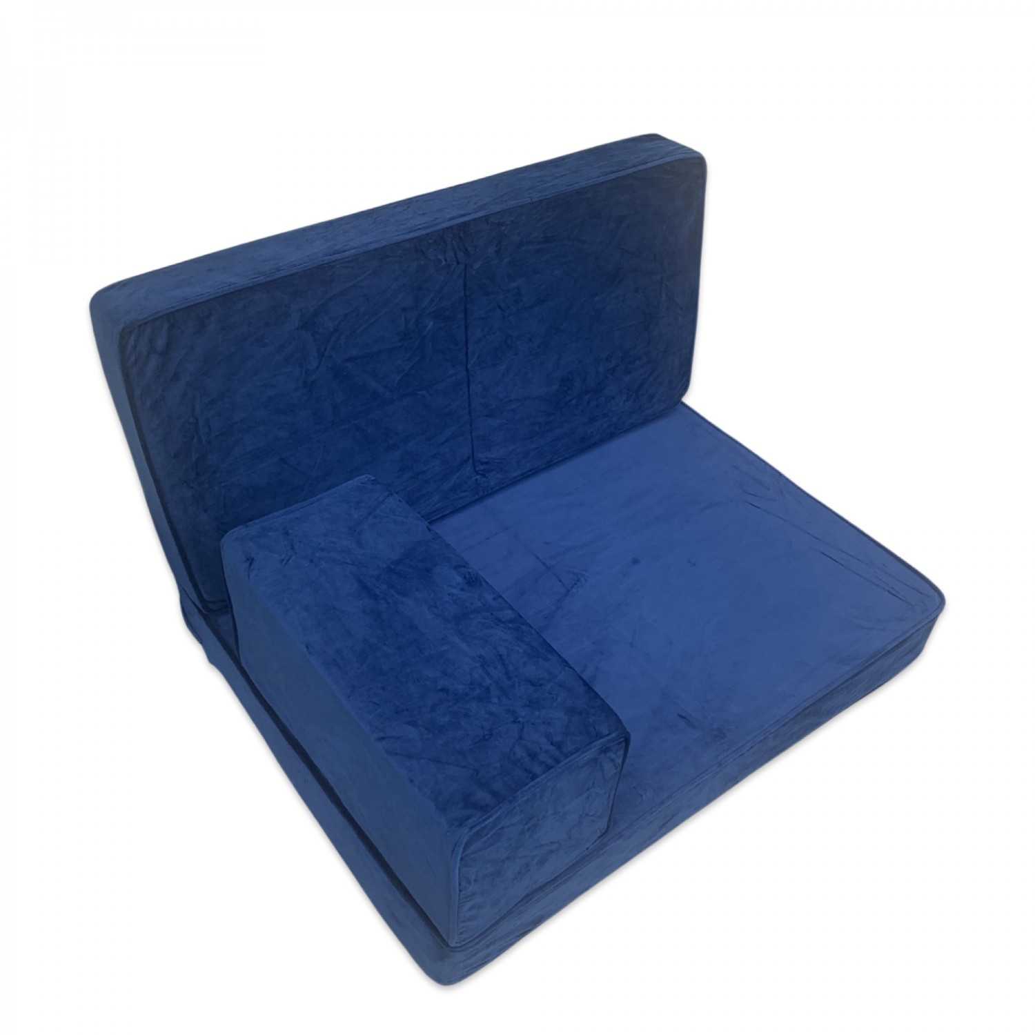 PLUSH Midnight Navy Velvet Single Seater Floor Sofa Set