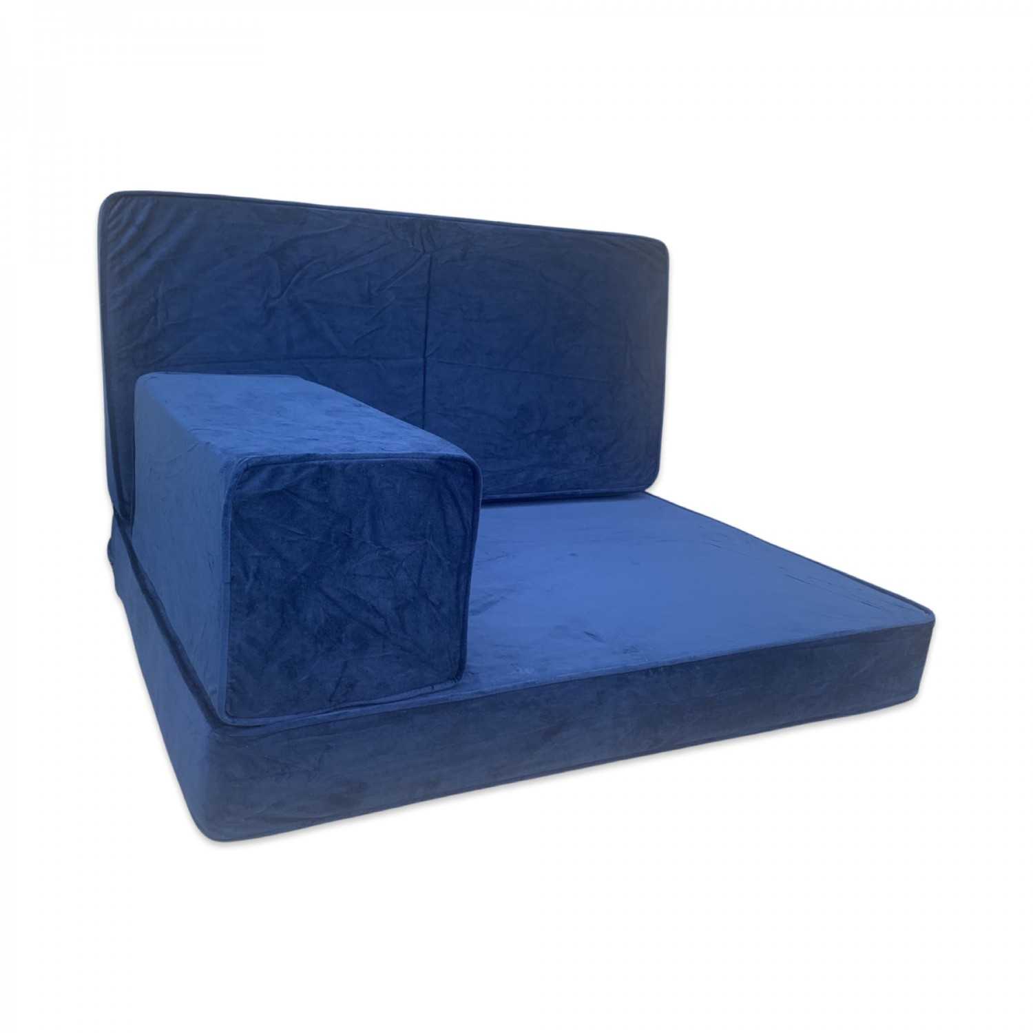 PLUSH Midnight Navy Velvet Single Seater Floor Sofa Set
