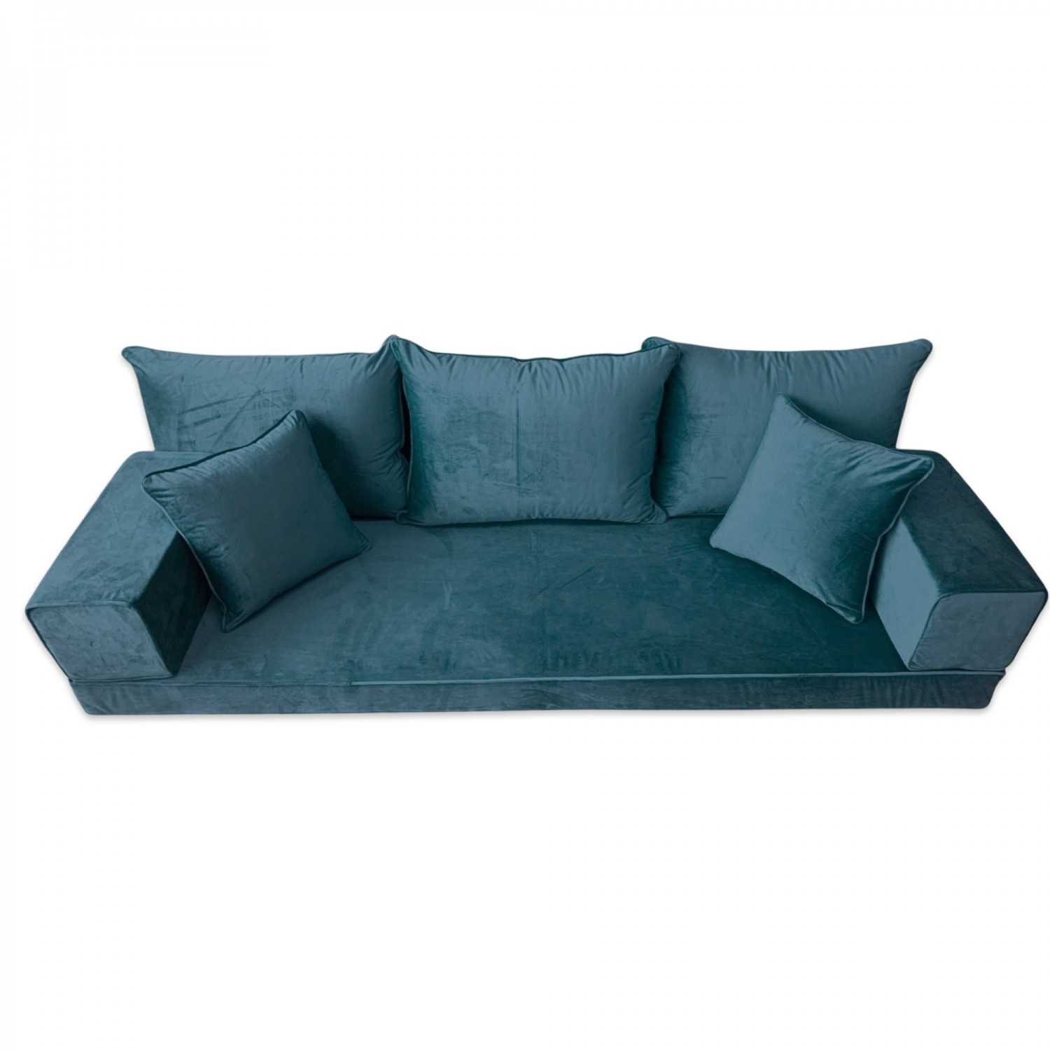 PLUSH Velvet Three Seater Floor Sofa Set