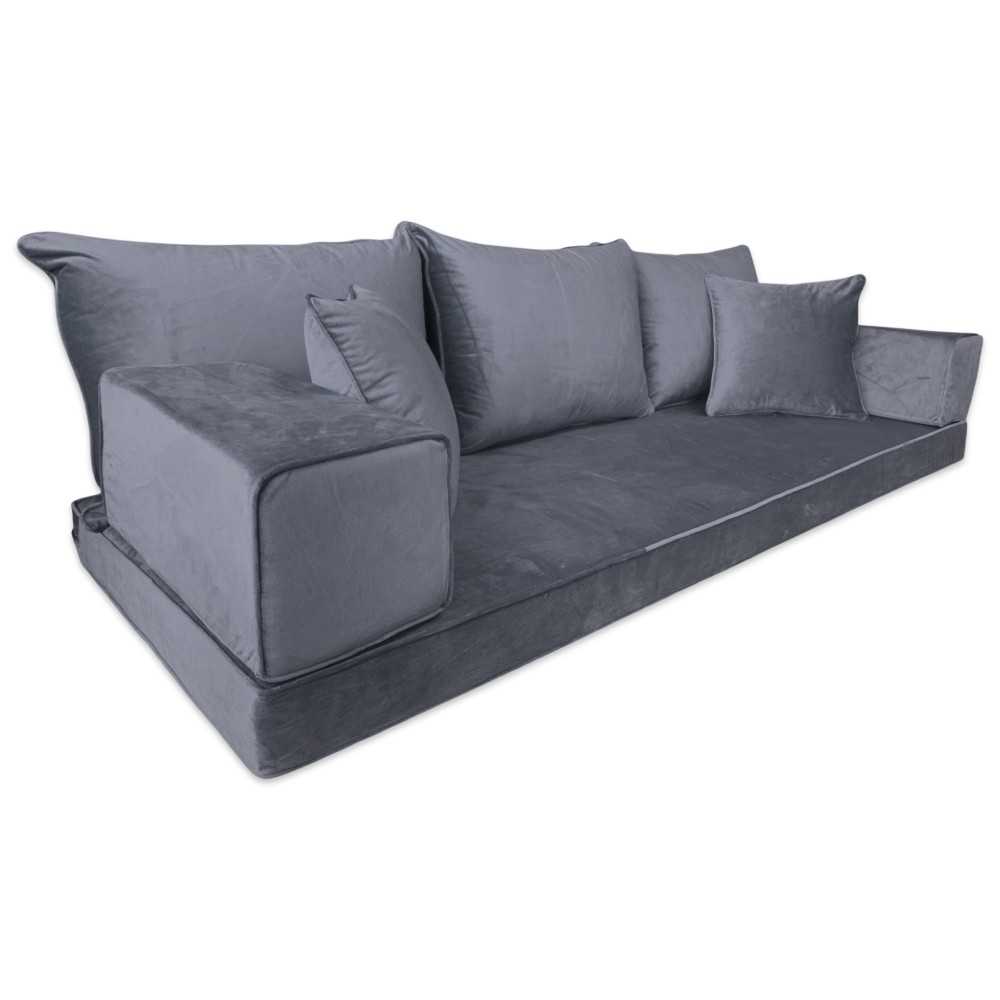 PLUSH Velvet Three Seater Floor Sofa Set