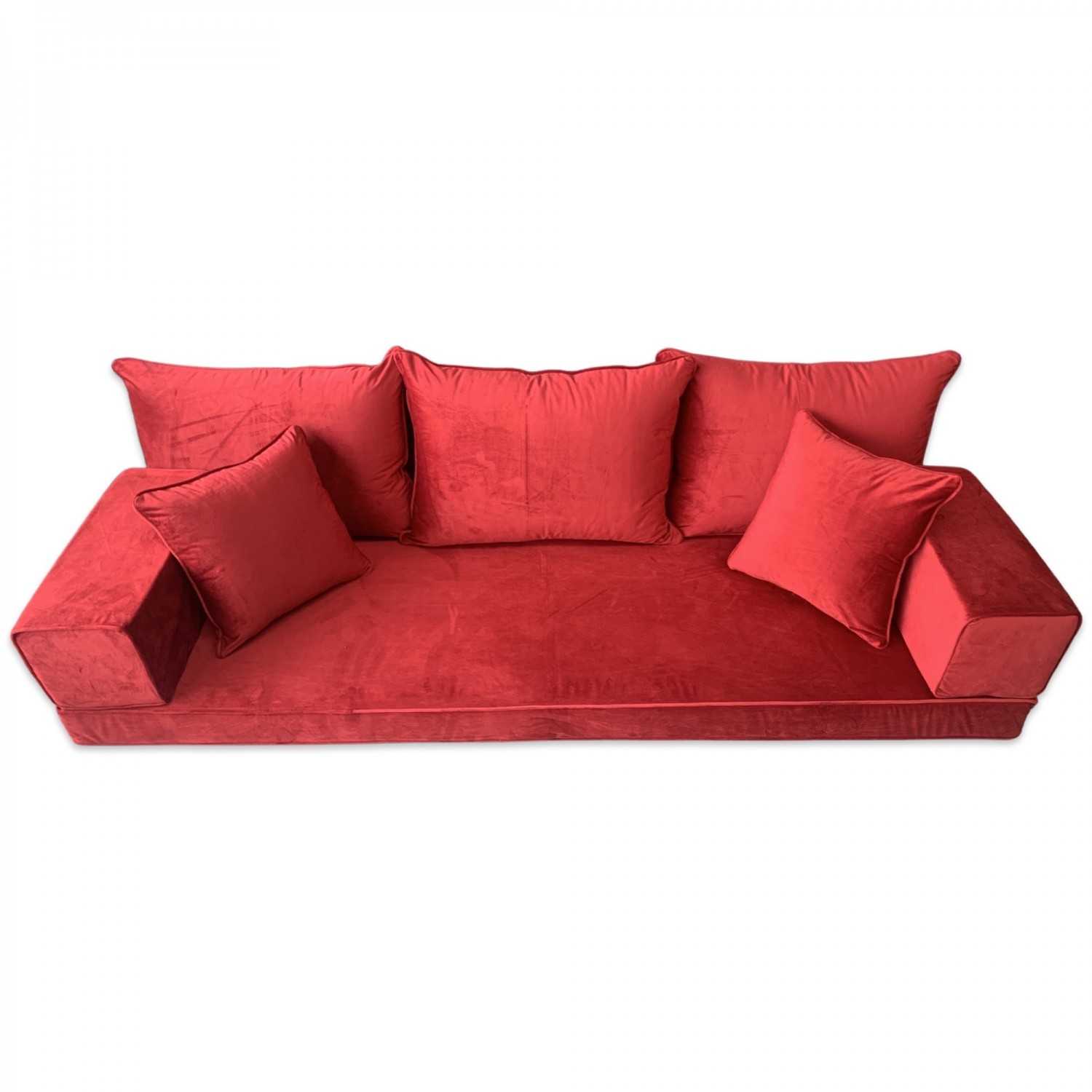 PLUSH Velvet Three Seater Floor Sofa Set
