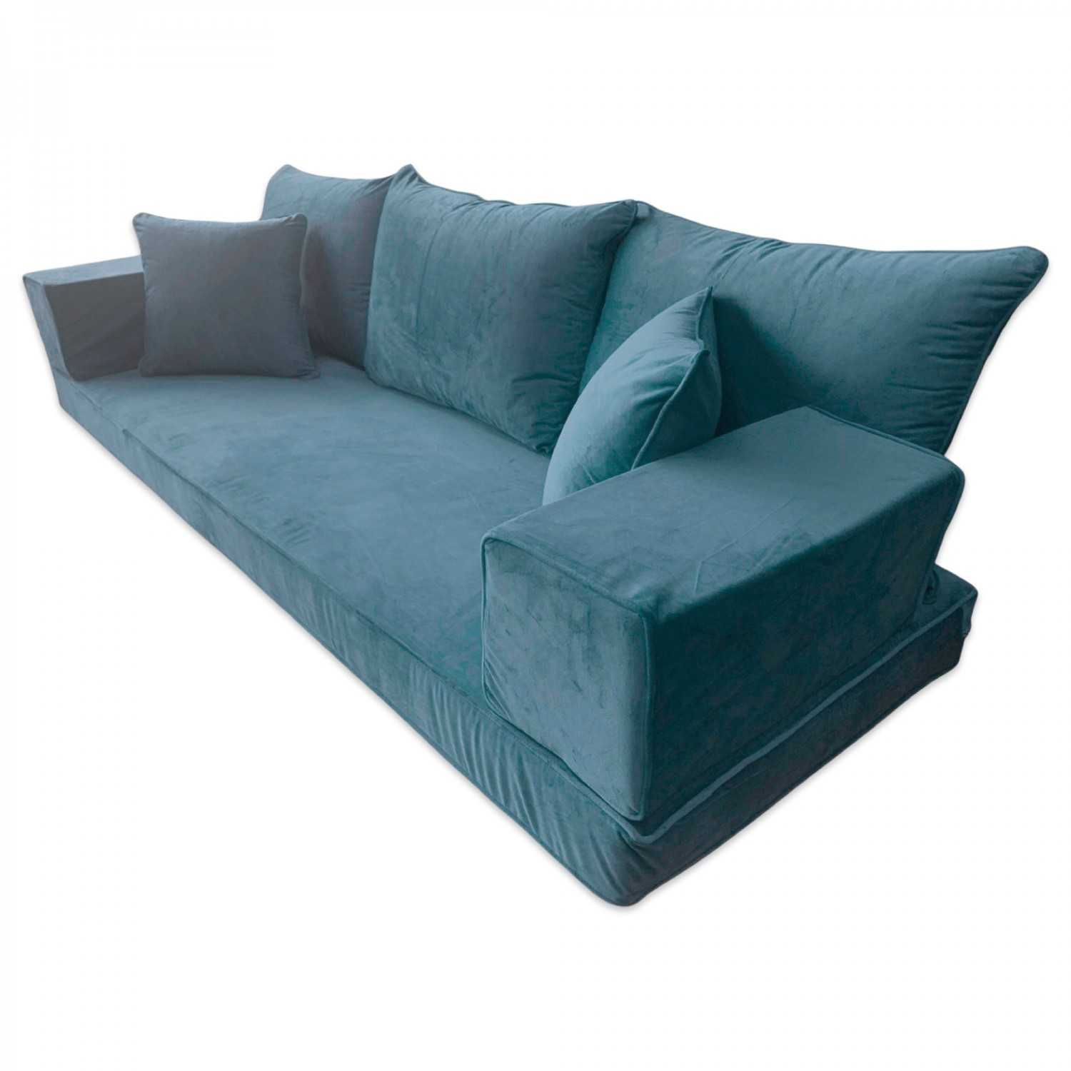 PLUSH Velvet Three Seater Floor Sofa Set