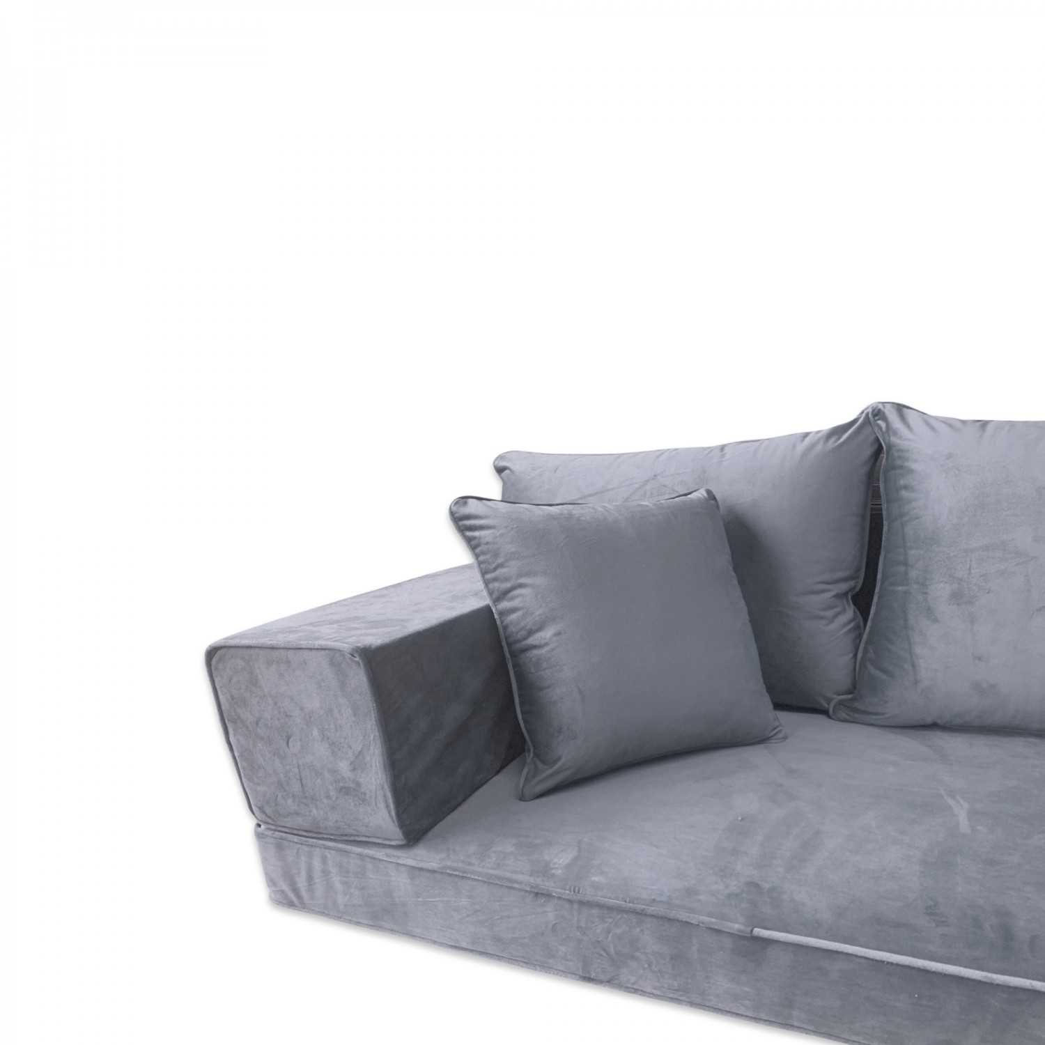 PLUSH Velvet Three Seater Floor Sofa Set