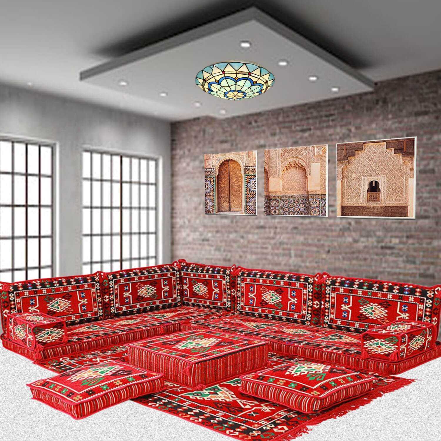 BELKIS Six Seater Corner Floor Sofa Set BELKIS Six Seater Corner Floor Sofa Set