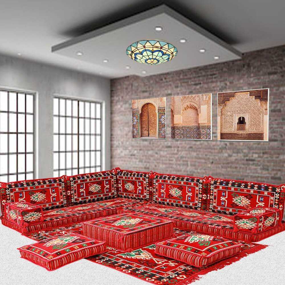 BELKIS Six Seater Corner Floor Sofa Set