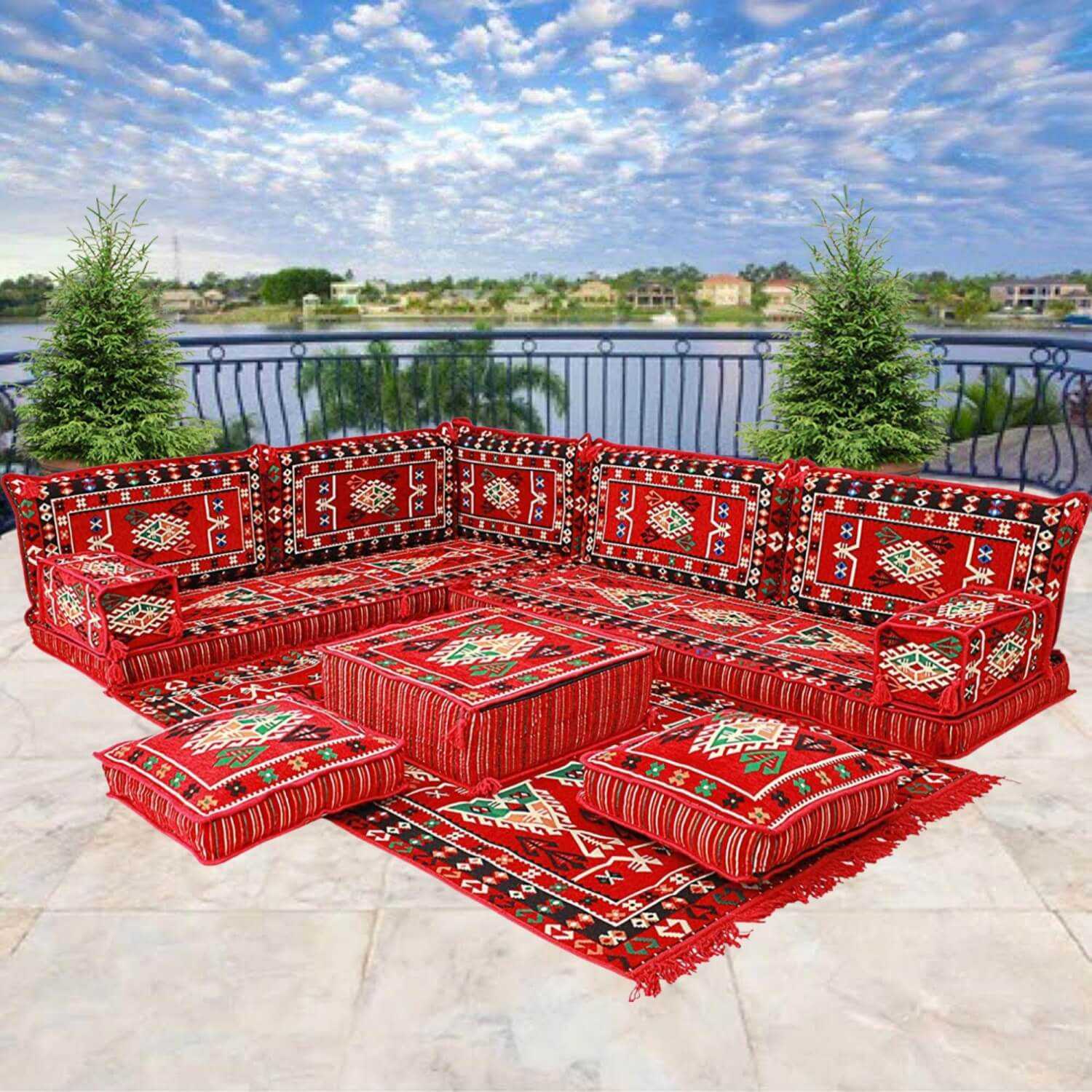 BELKIS Six Seater Corner Floor Sofa Set BELKIS Six Seater Corner Floor Sofa Set