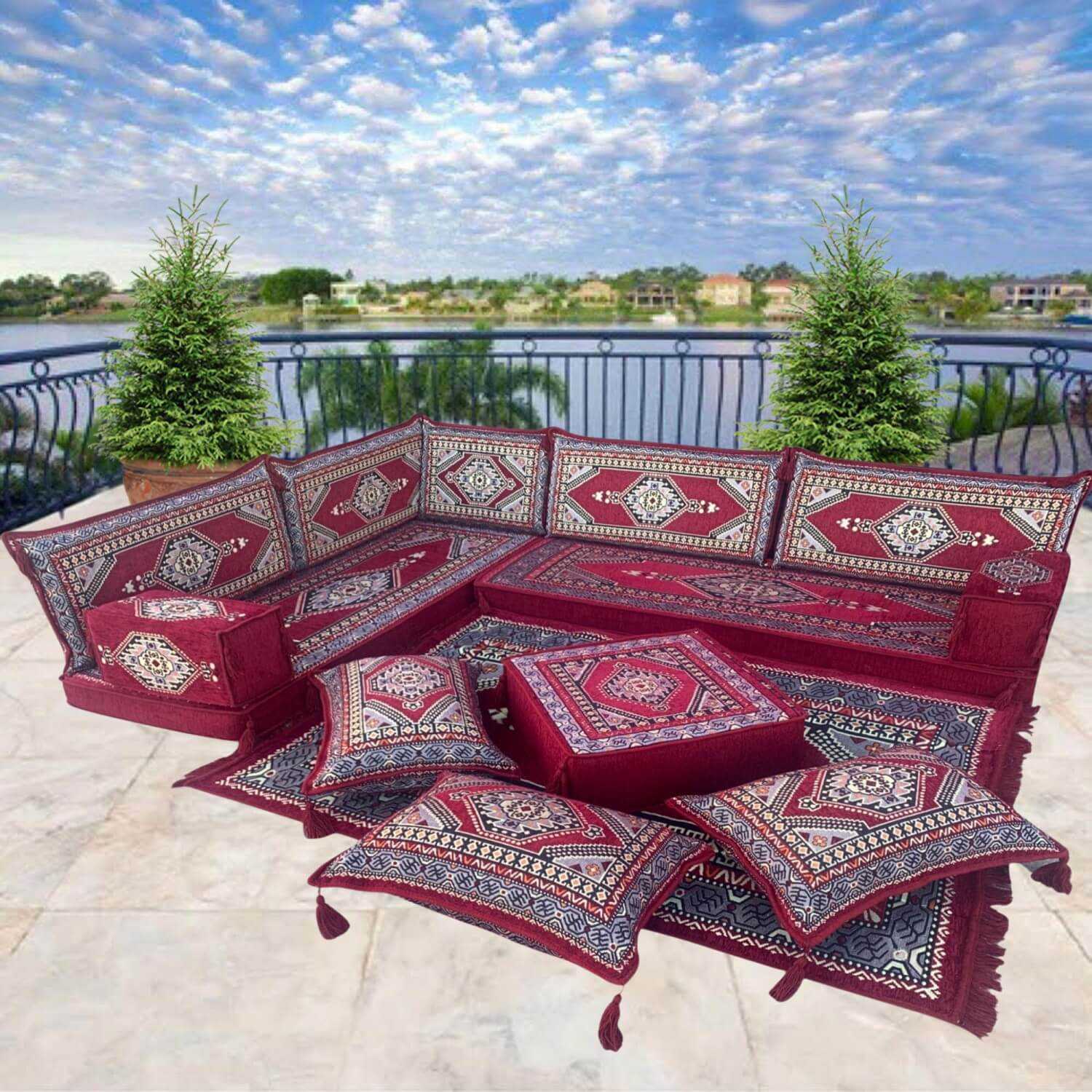 PALACE Six Seater Corner Floor Sofa Set