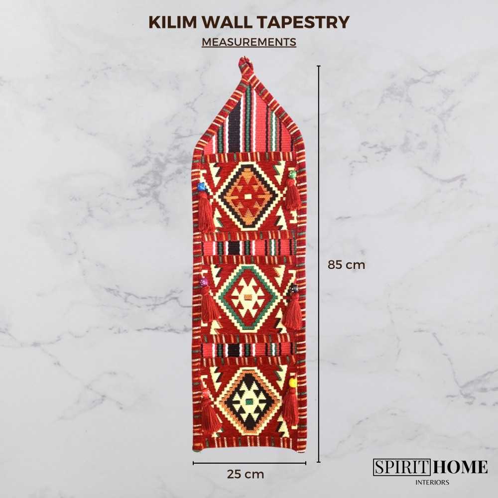 ANATOLIA Kilim Wall Hanging Tapestry - Red