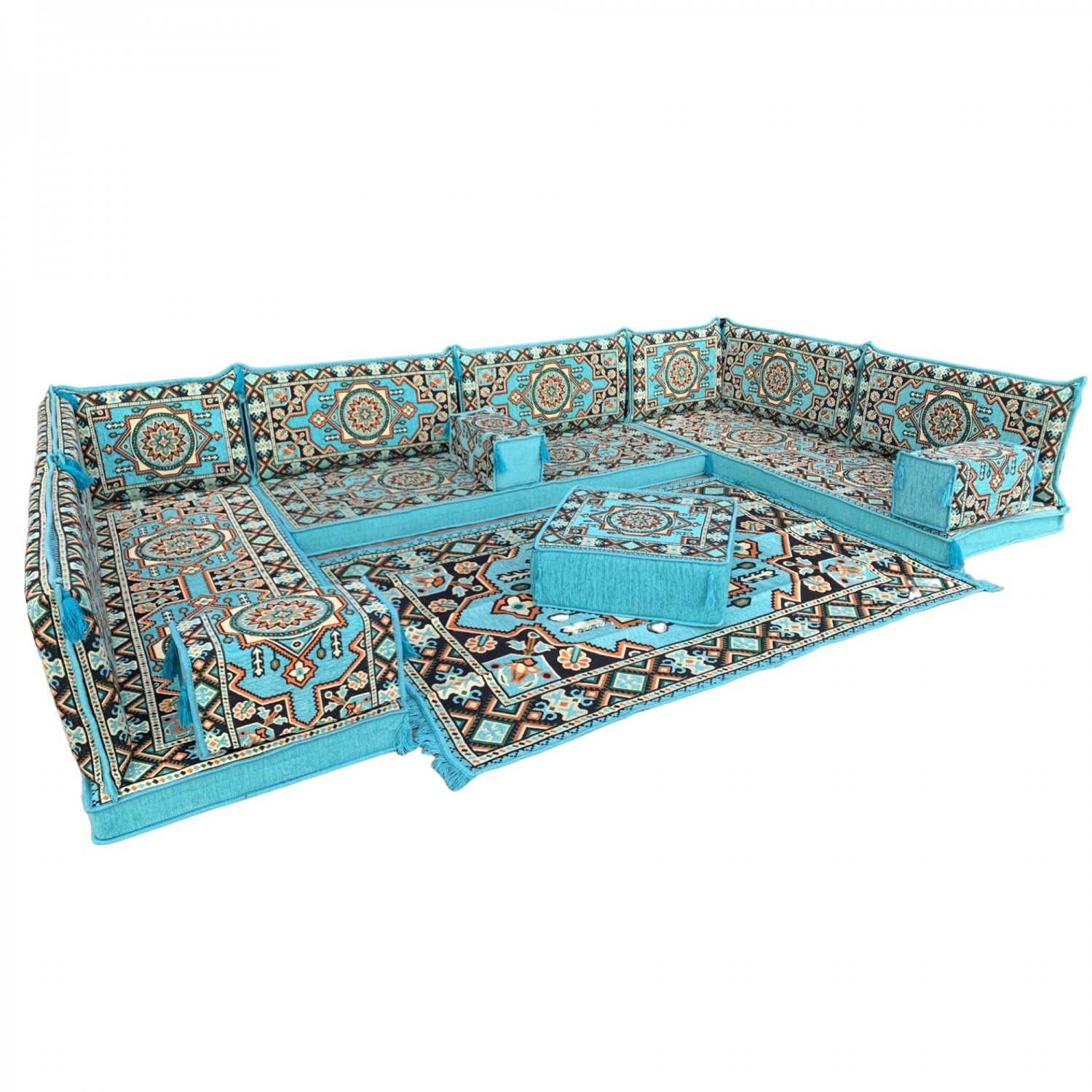 ATLANTIS 16-Piece Modular U-Shaped Floor Sofa Set
