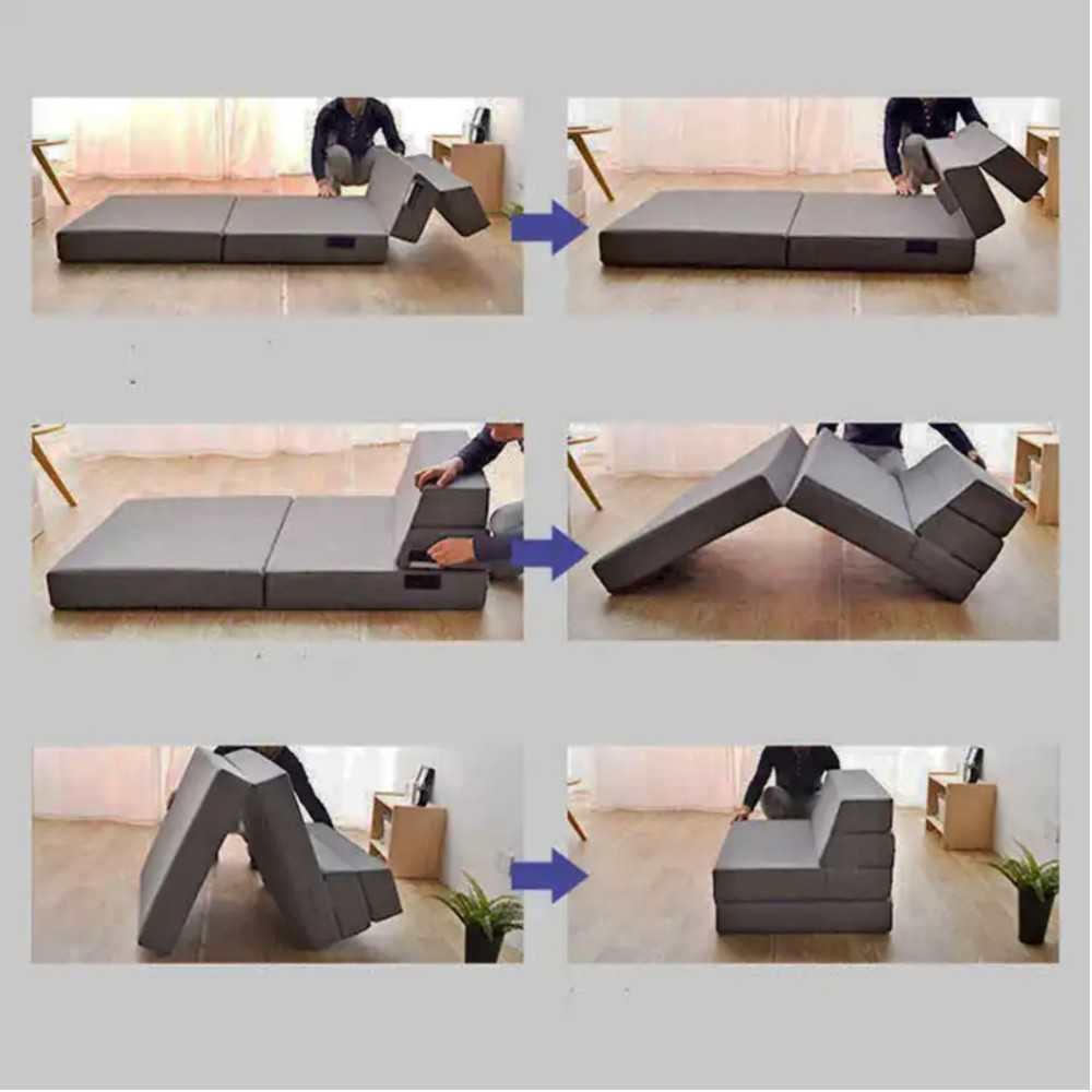 Boho Haven Foldable Foam-Filled Floor Sofa Bed