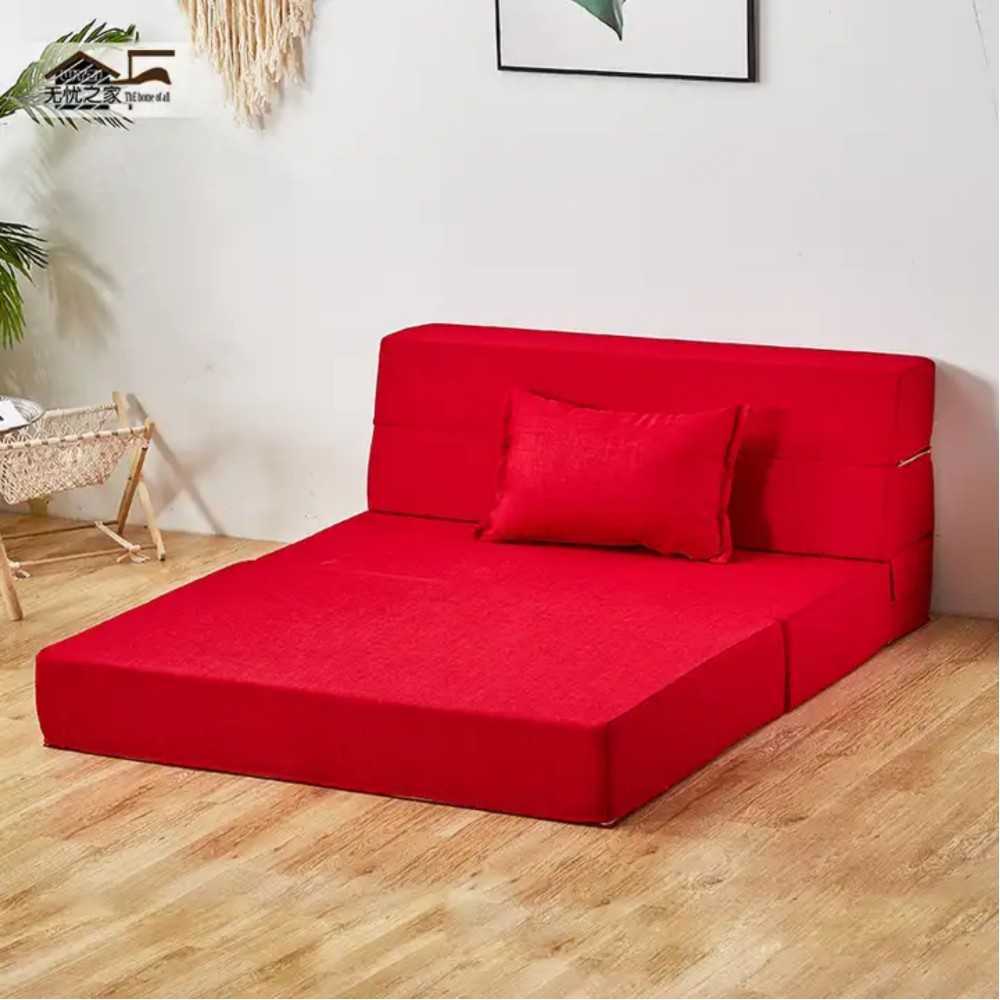Boho Haven Foldable Foam-Filled Floor Sofa Bed