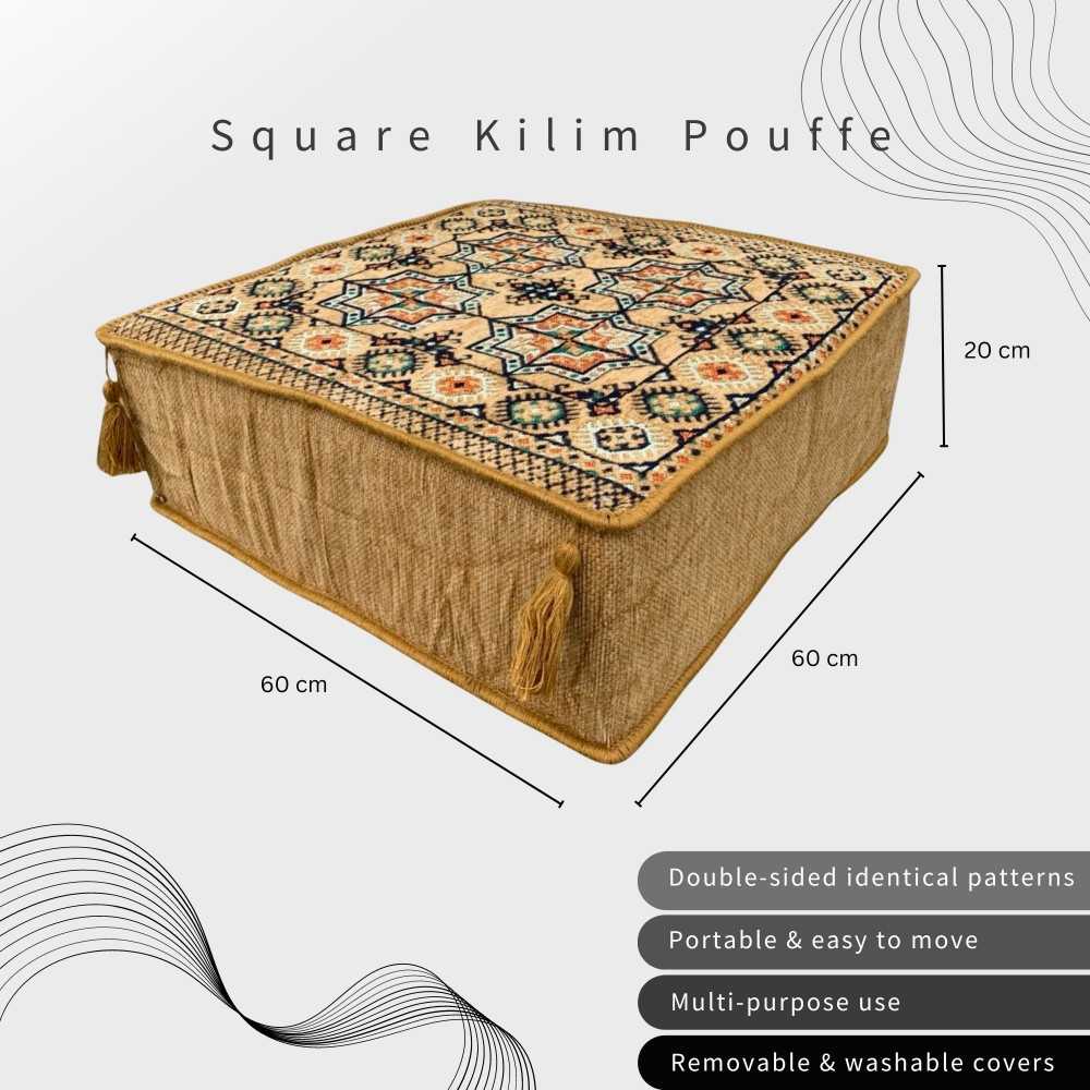 BUKHARA 60 x 60 cm Square Pouffe