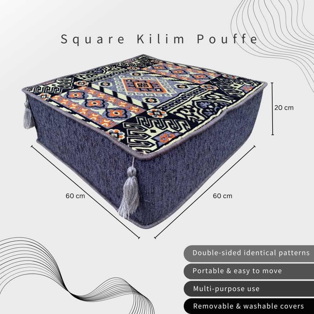 PERSIA 60 x 60 cm Square Pouffe