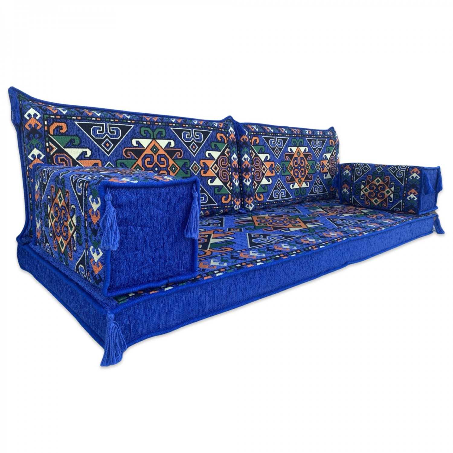 TIGRIS Blue Three Seater Majlis Floor Sofa Set