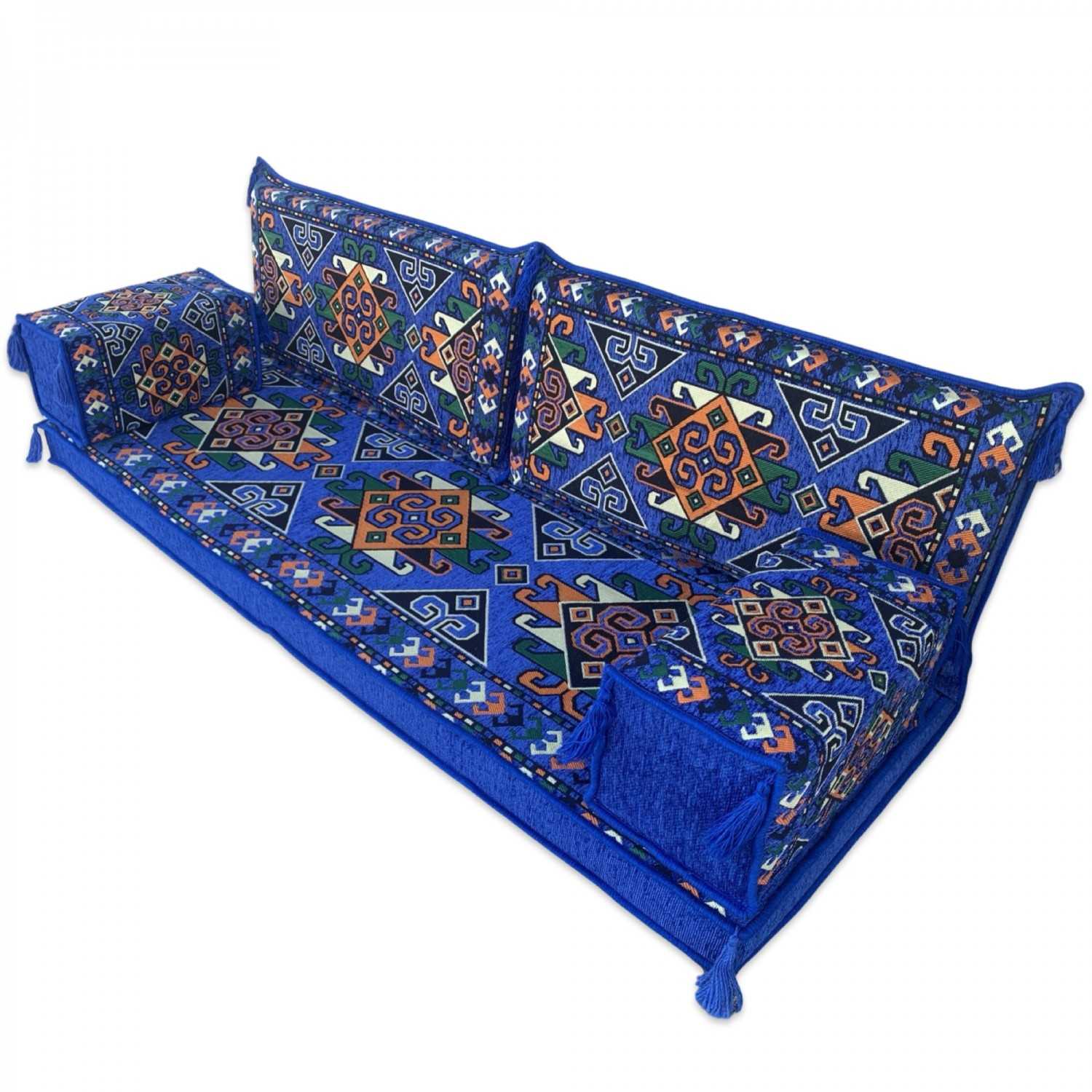 TIGRIS Blue Three Seater Majlis Floor Sofa Set