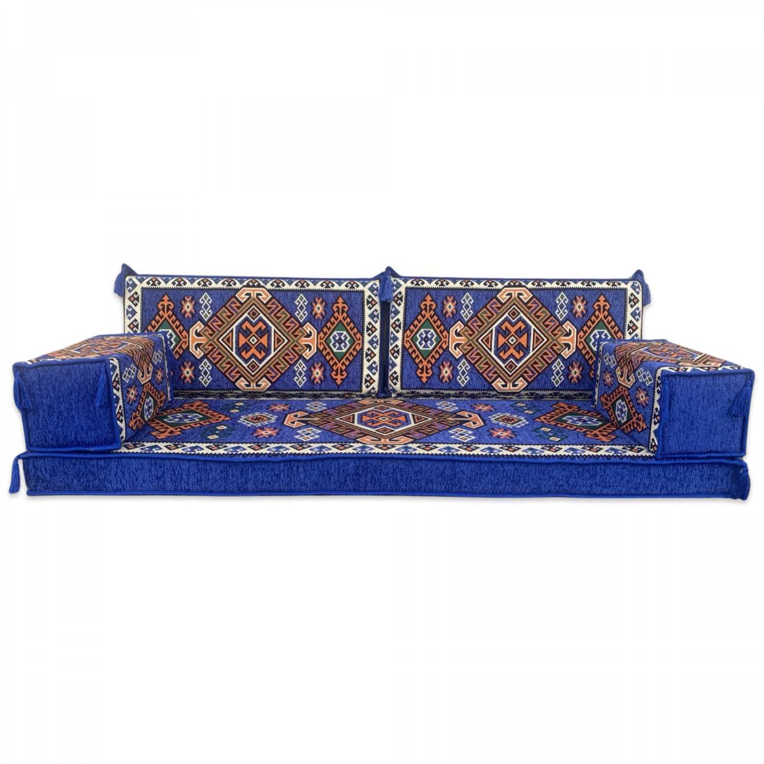 LUXOR Blue Three Seater Majlis Floor Sofa Set