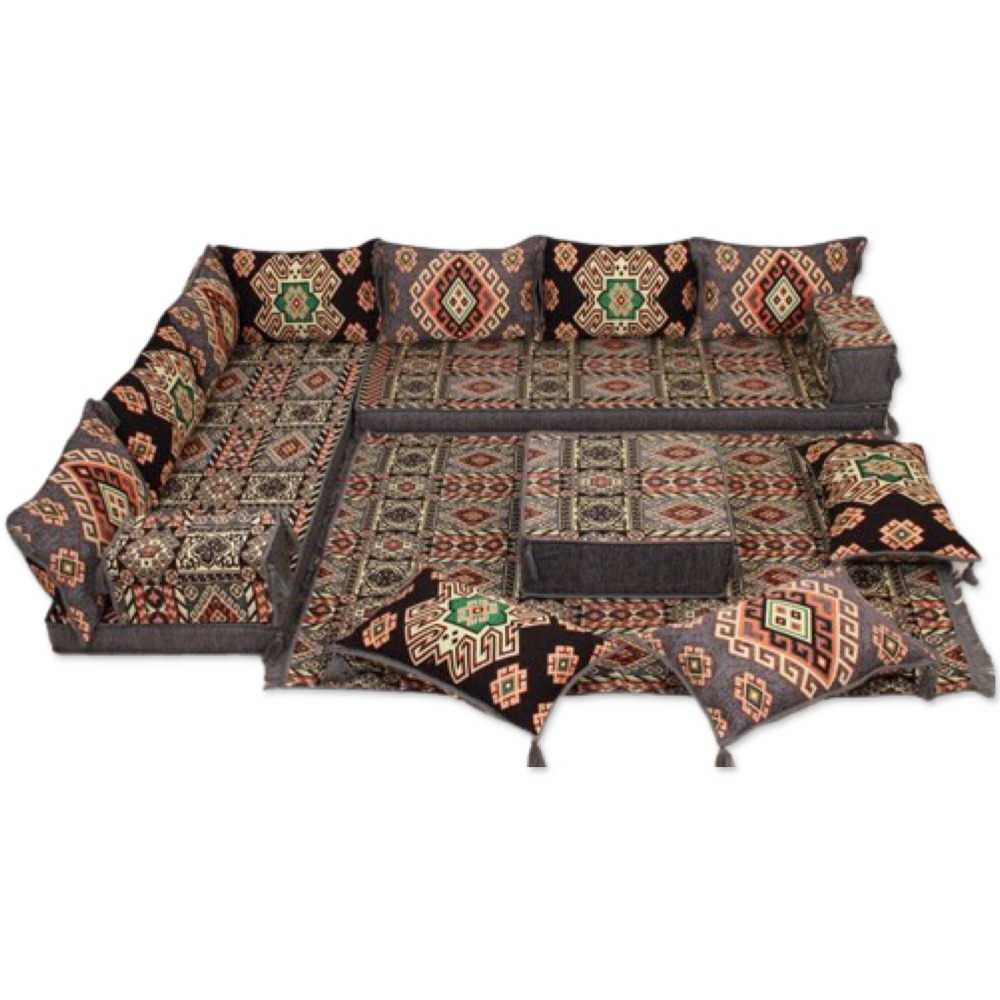 PERSIA Imperial Grey 14-piece Majlis Corner Floor Sofa Set