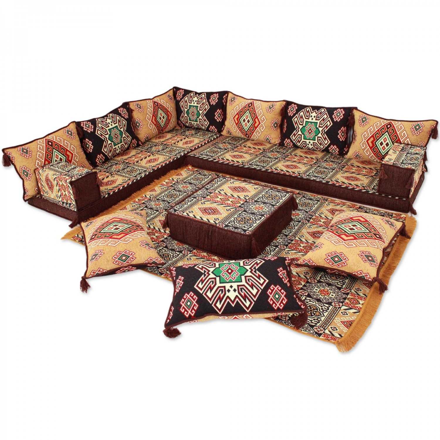 PERSIA Six Seater Corner Floor Sofa Set