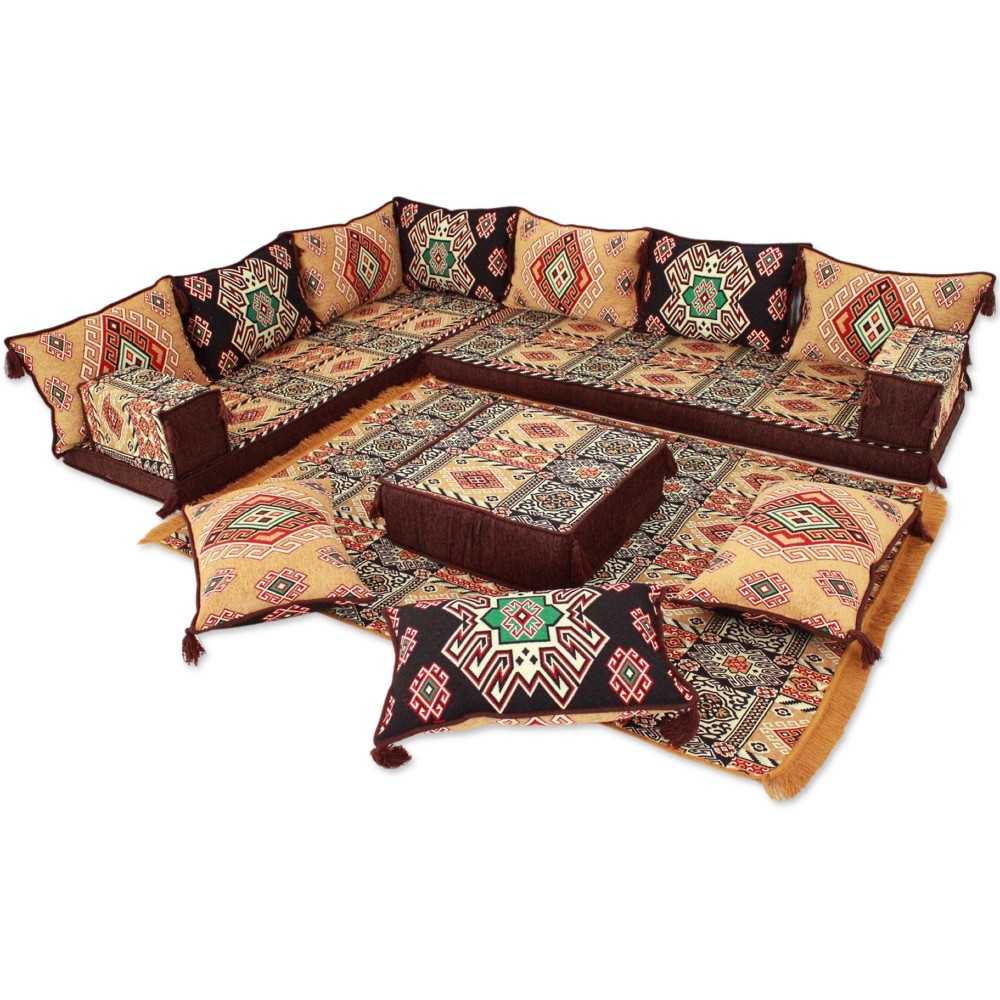 PERSIA Six Seater Corner Floor Sofa Set