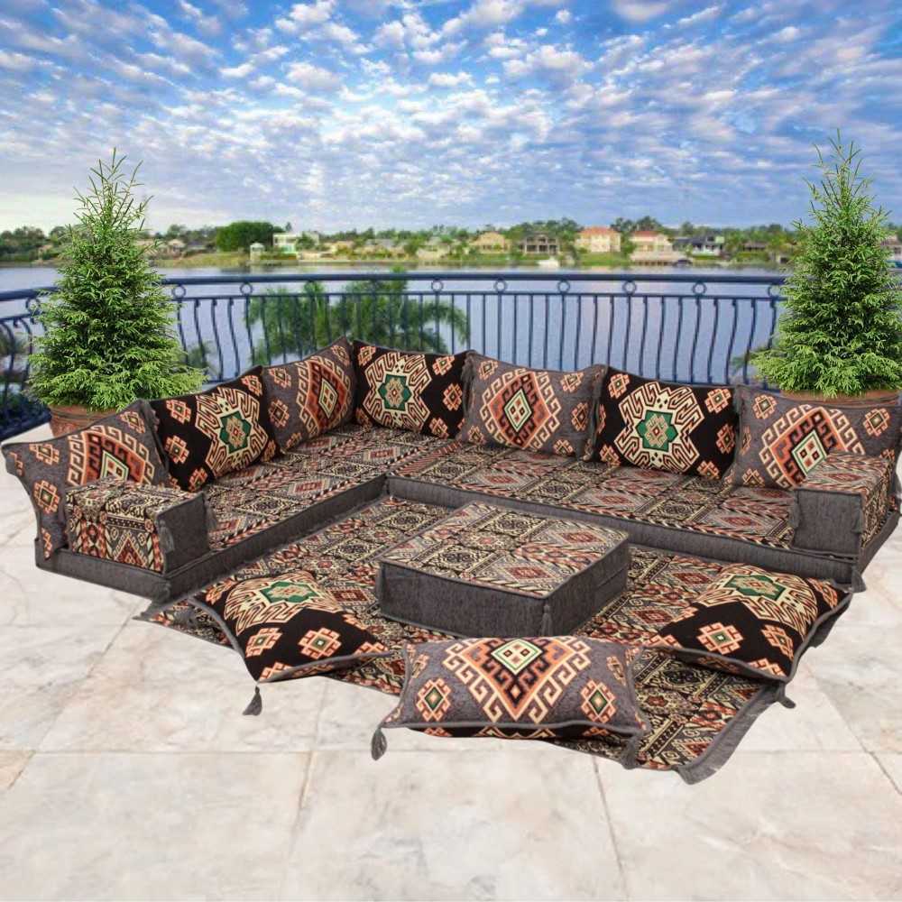 PERSIA Six Seater Corner Floor Sofa Set