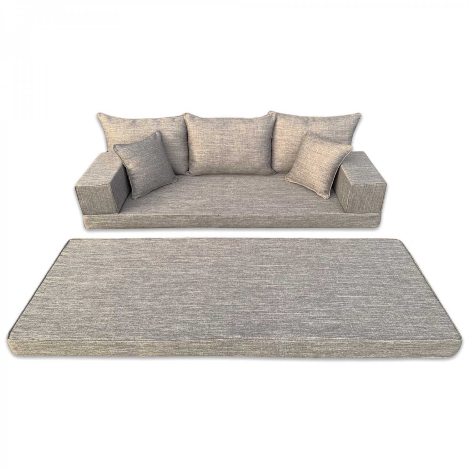 SERENE Double Base Linen Floor Sofa Set