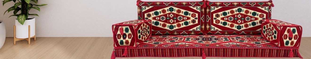 Arabian style majlis floor sofa | Bohemian furniture | Floor cushions